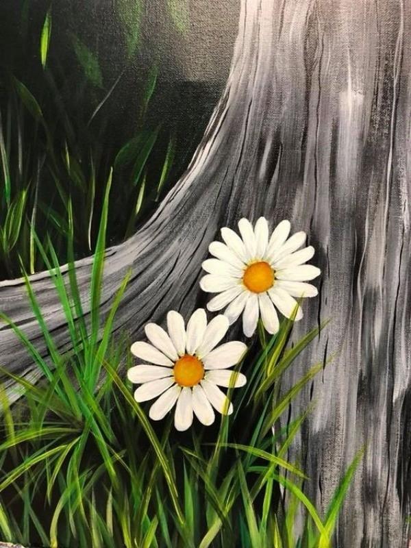 acrylic painting ideas flowers