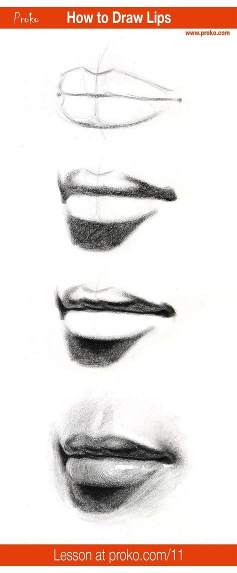 30+ How to Draw Lips for Beginners - Step By Step | HARUNMUDAK