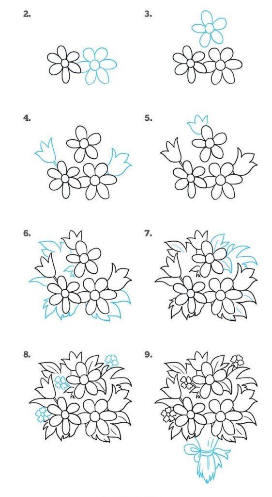 35+ Flower Drawings for Beginners- Step by Step - HARUNMUDAK