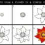 how to draw a flower in six simple steps simple drawing ideas step by step diy tutorial