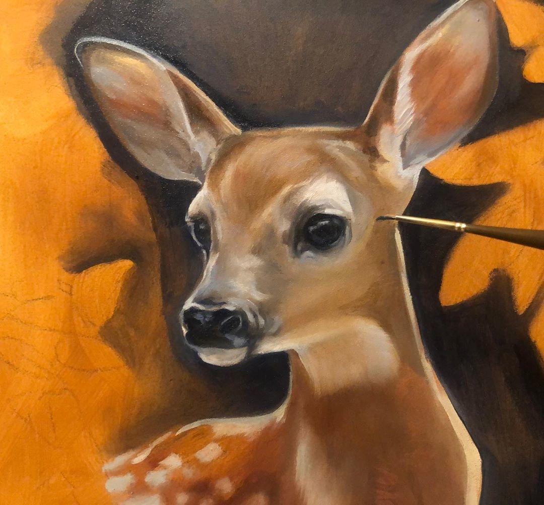 Animals acrylic paint Portraits .br