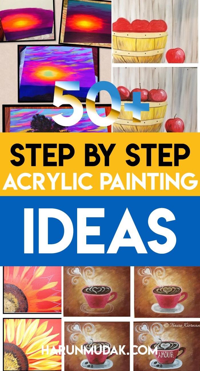 step by step acrylic painting easy