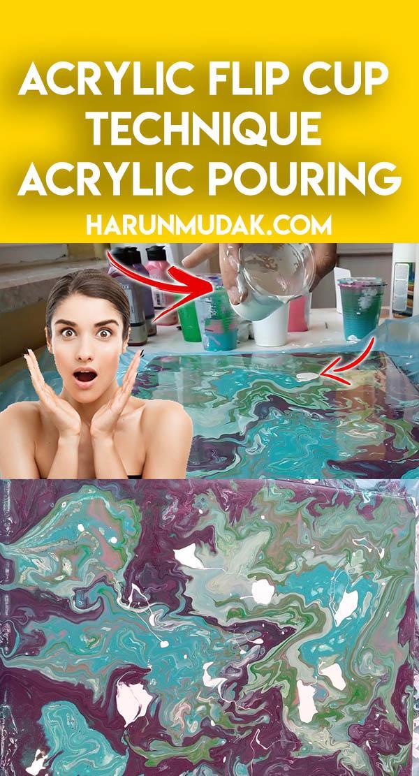 Story Of Acrylic Flip Cup Technique Try - Acrylic Pouring | HARUNMUDAK