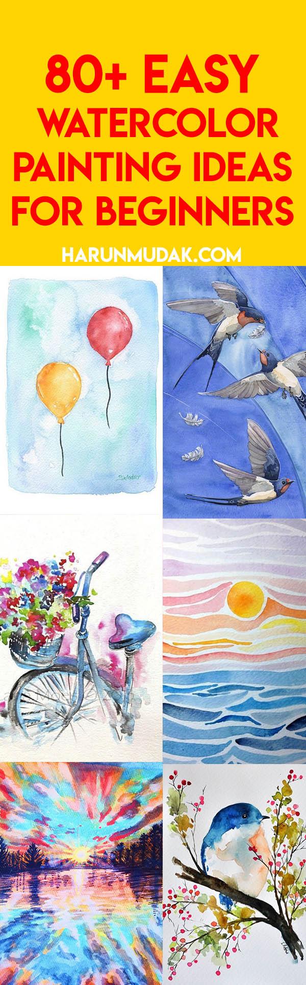 80+ Easy Watercolor Painting Ideas for Beginners - HARUNMUDAK