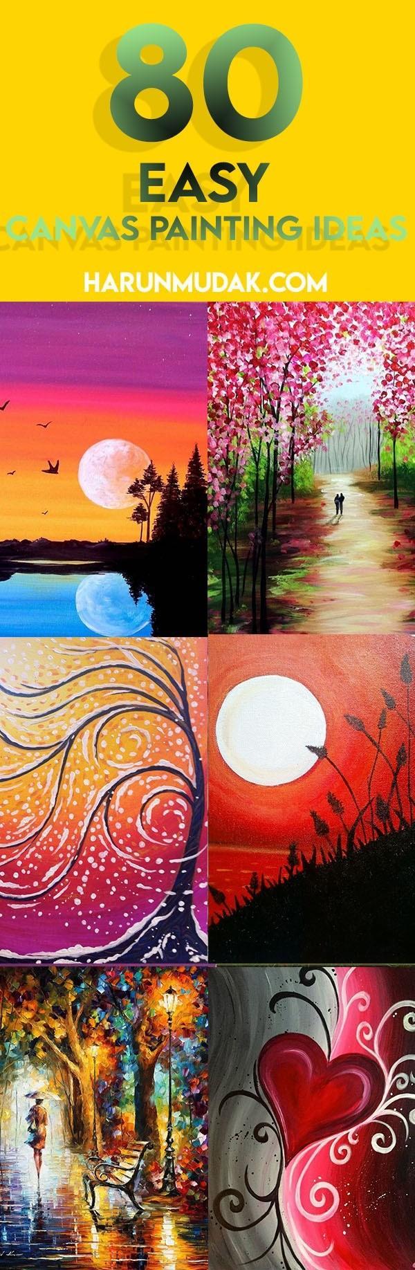 80 Easy Acrylic Canvas Painting Ideas for Beginners