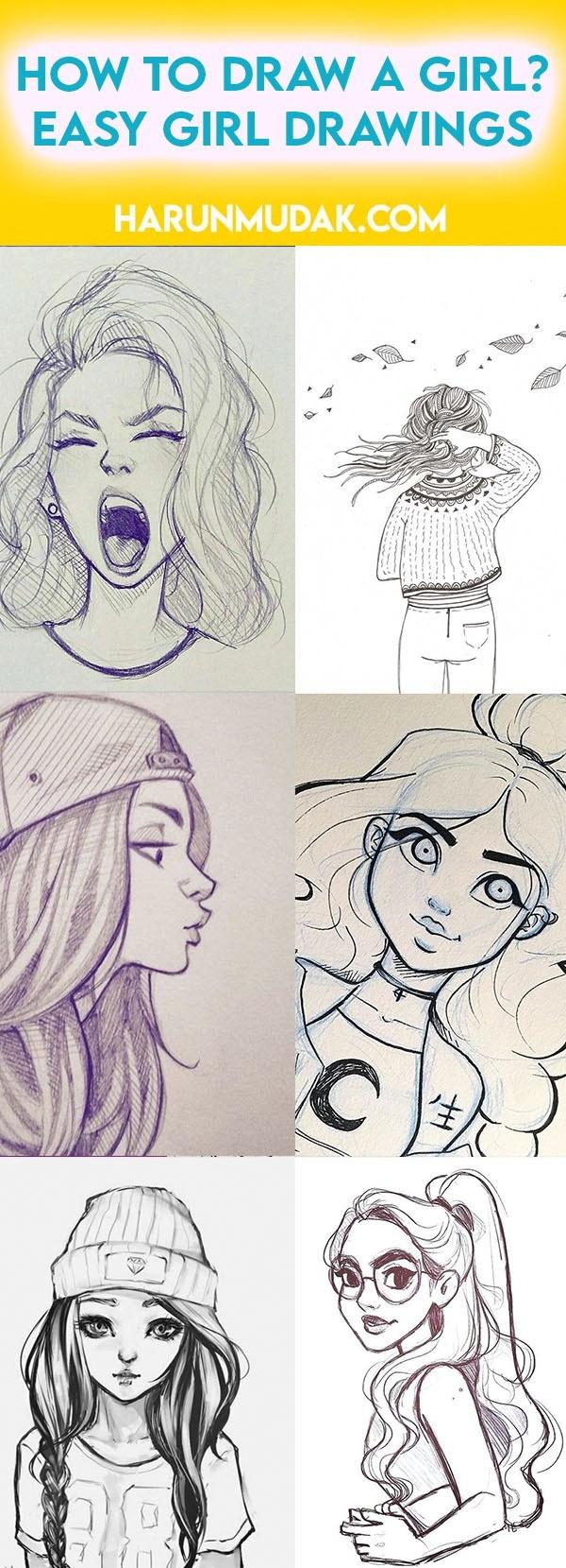 Easy Girl Drawing - For Beginners - Cool Drawing Idea-saigonsouth.com.vn