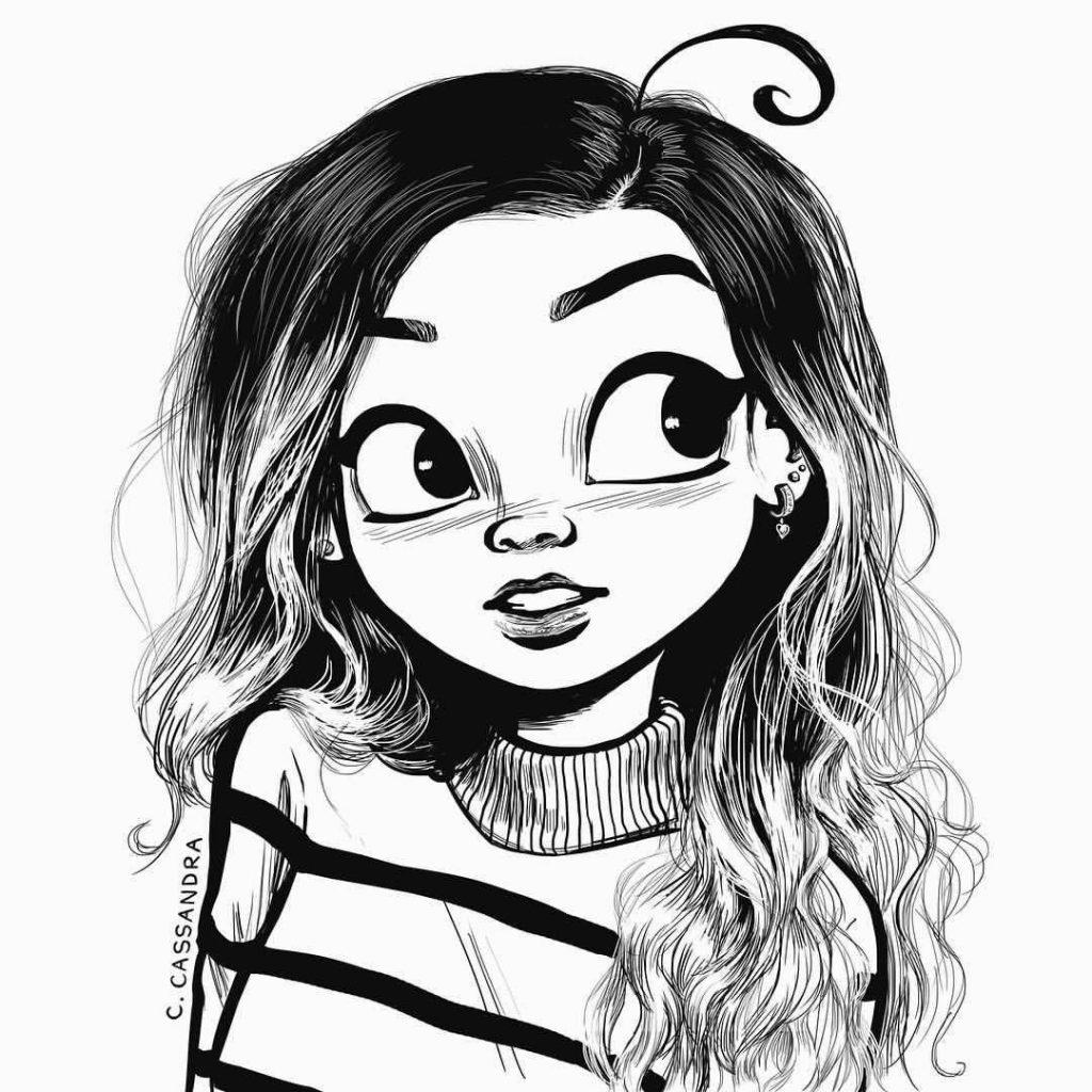 easy cartoon girl drawing