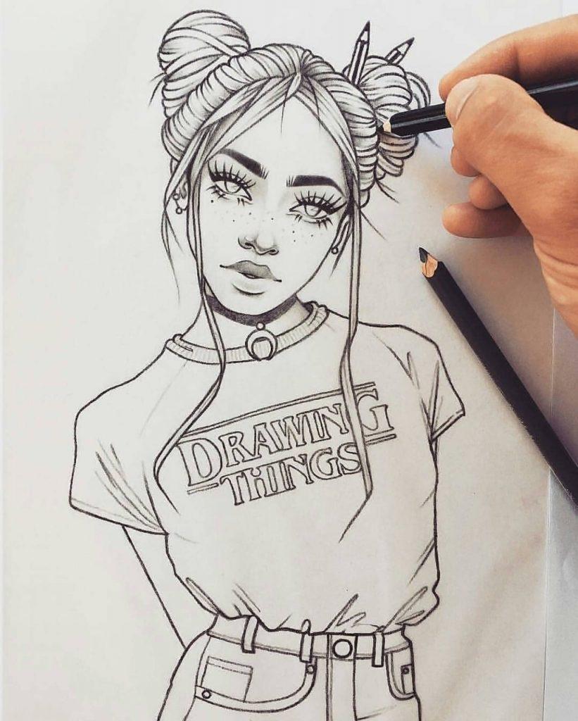 Cute Girl Drawing Pics - Drawing Skill