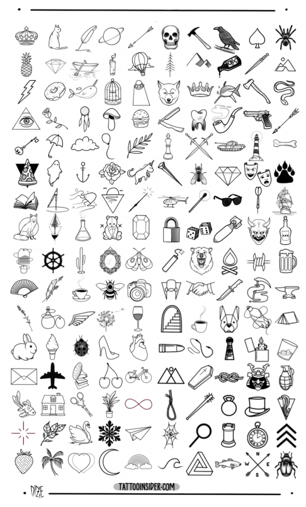 Buy Minimalist Temporary Tattoo Flash Sheet Set of 35 Small Online in India   Etsy