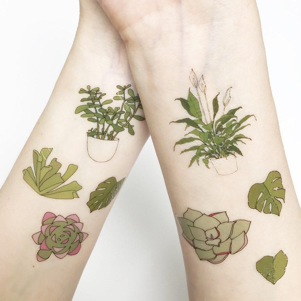 Tiny plant tattoos by Gianina Caputo  Tattoogridnet