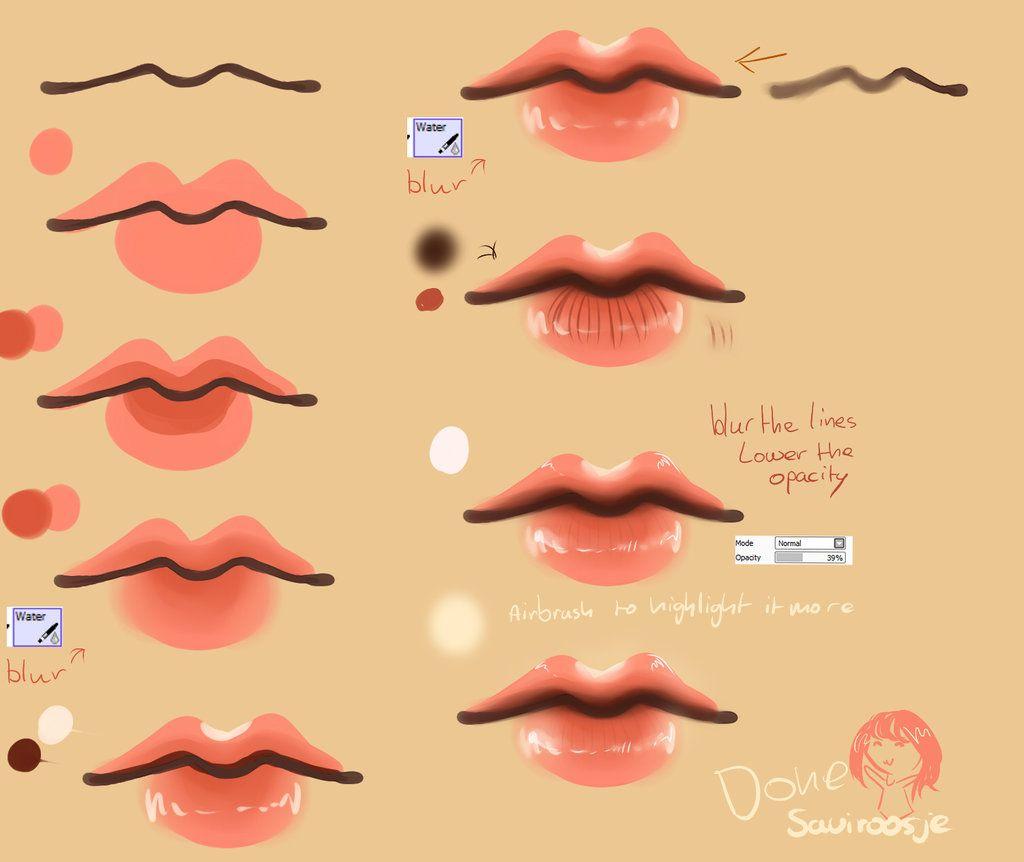 HOW TO DRAW anime lips male version step by step  Bilibili