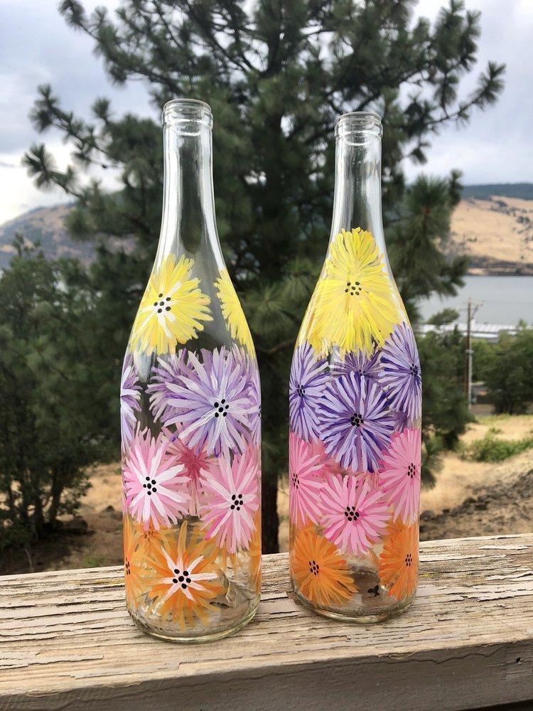 wine bottle painting designs