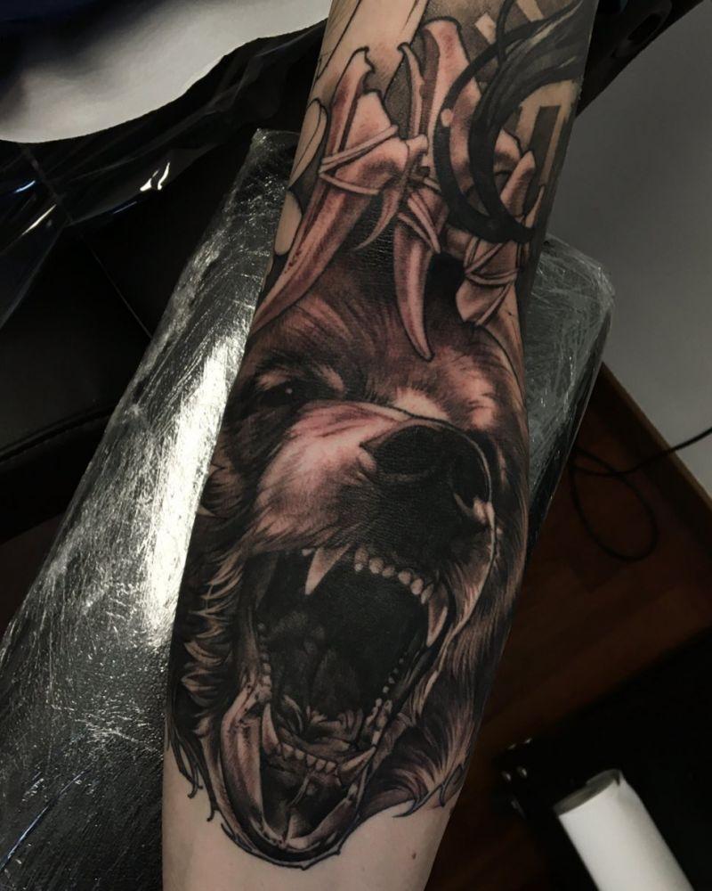 Painted Temple  Tattoos  General  Matt Morrison Wolf Sleeve