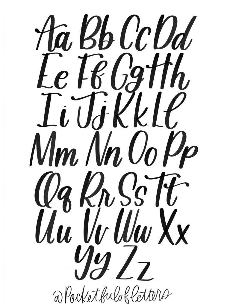 Calligraphy Alphabet Lowercase And Uppercase