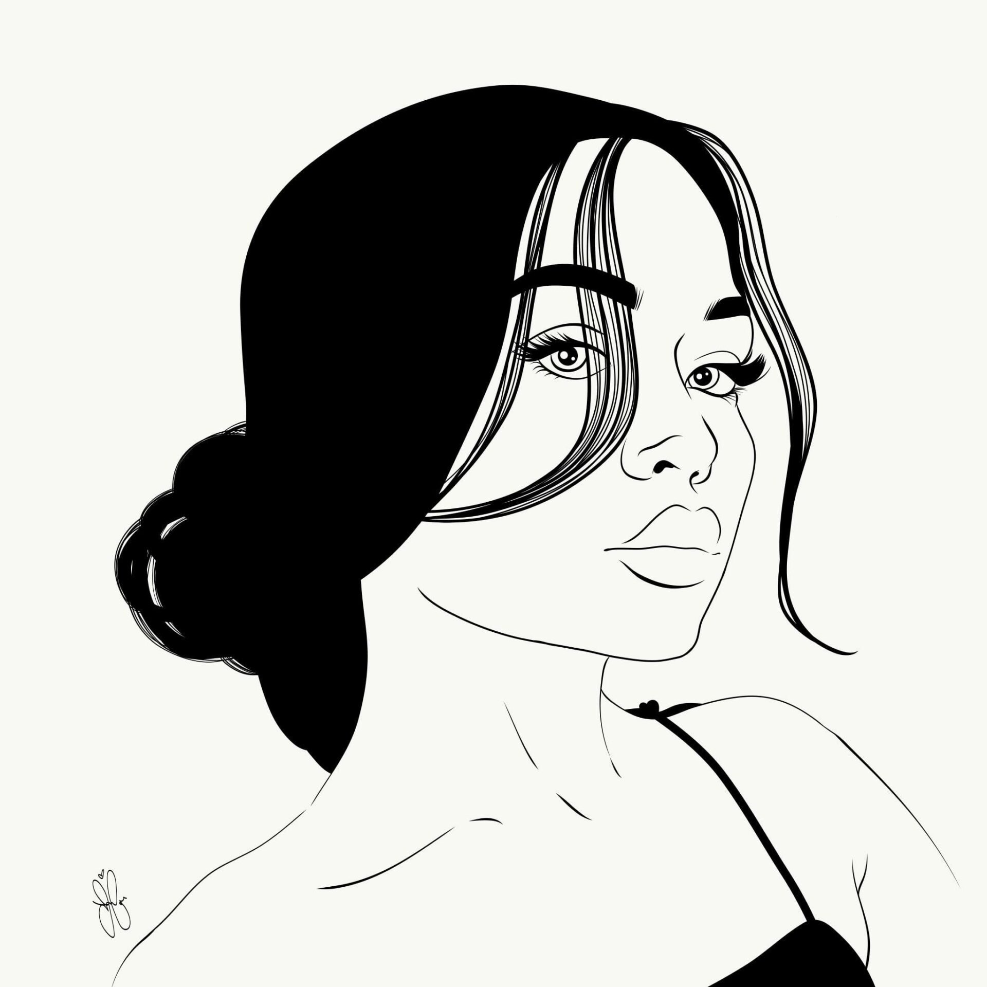 black and white drawing