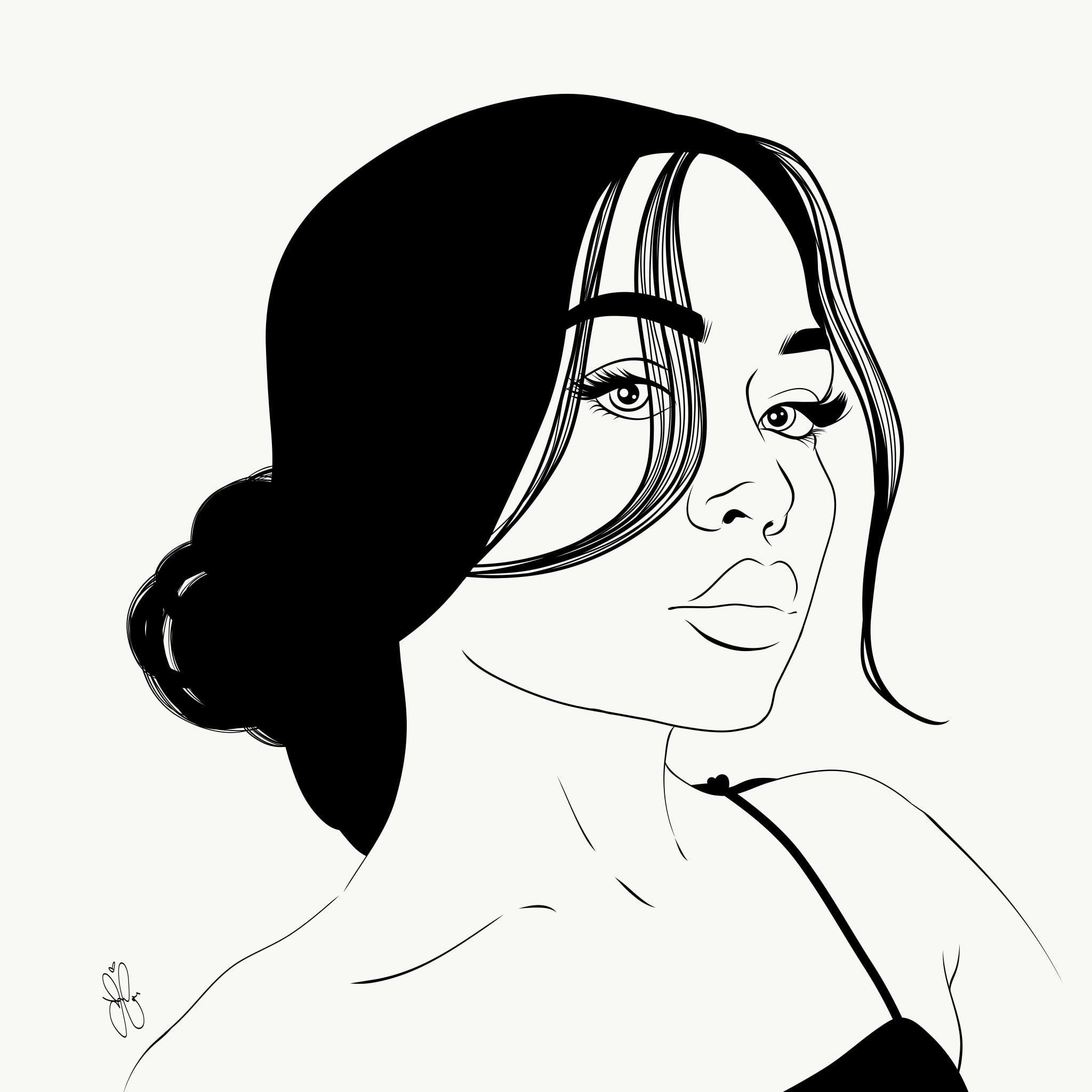 easy black and white drawings