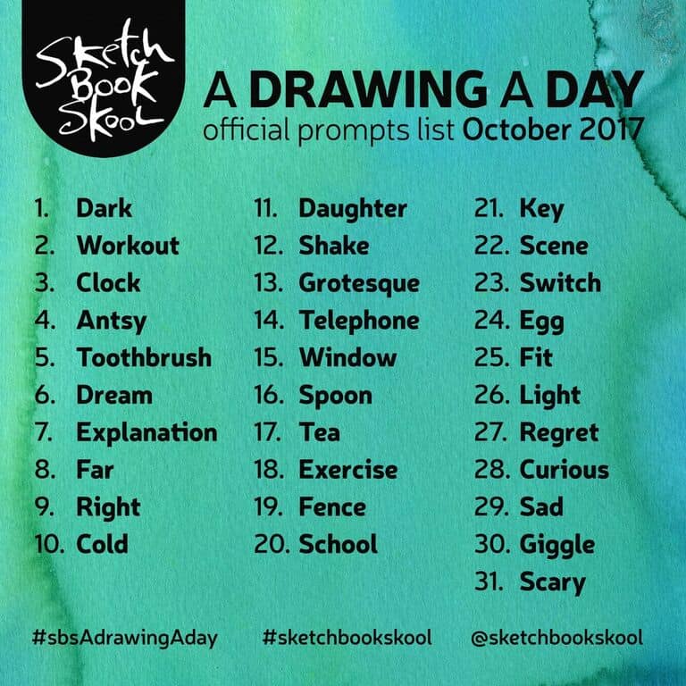 50+Drawing Prompt Ideas - Drawing Prompts for Sketching 2021 - HARUNMUDAK