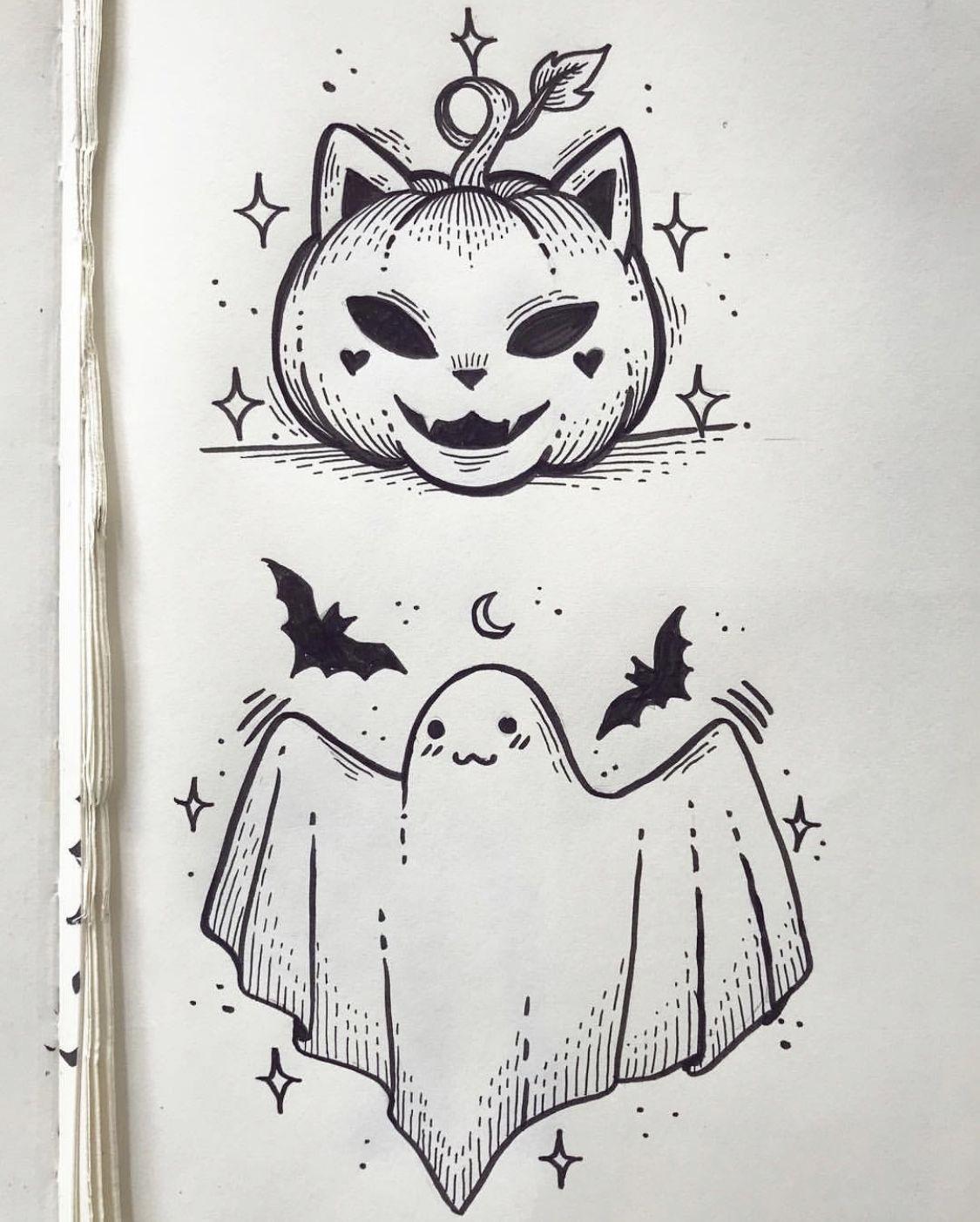 Halloween Drawing Ideas ~ Cat Halloween Pumpkin Carving Pumpkins Cats ...