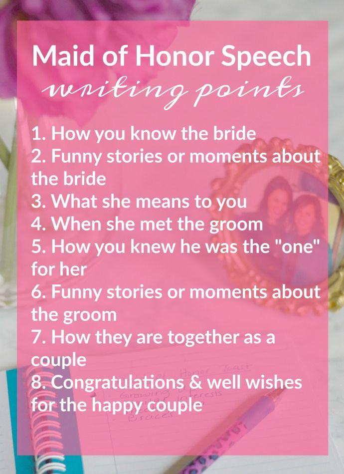 how to write a speech as maid of honor