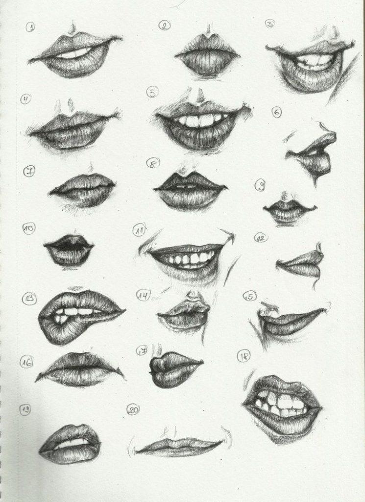 lips sketch tutorial