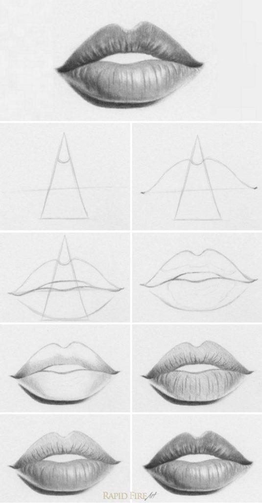 how to draw a realistic lips