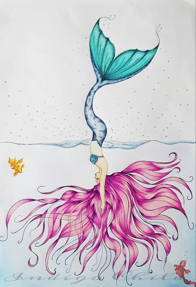 easy mermaid drawing
