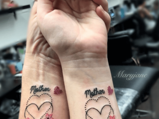 mother and daughter tattoos 1 40+ Best Mother and Daughter Tattoos