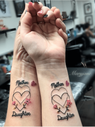 mother and daughter tattoos 1 40+ Best Mother and Daughter Tattoos