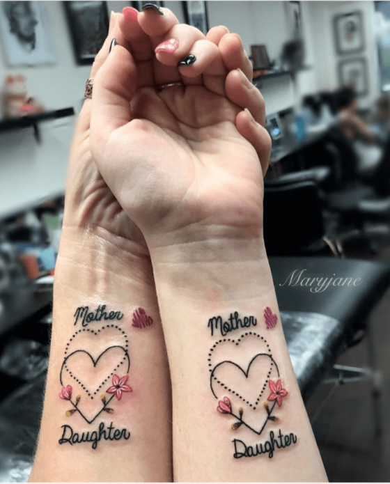 mother and daughter tattoos 1 40+ Best Mother and Daughter Tattoos