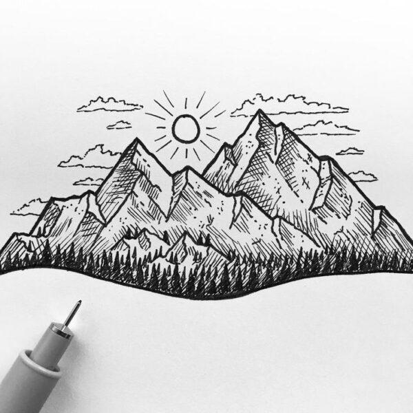 70 Easy Mountains Drawing Ideas 2021 - How to Draw 