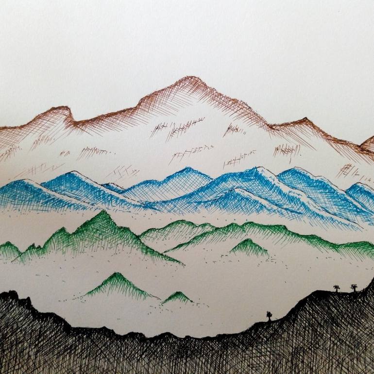 mountain sketch drawing