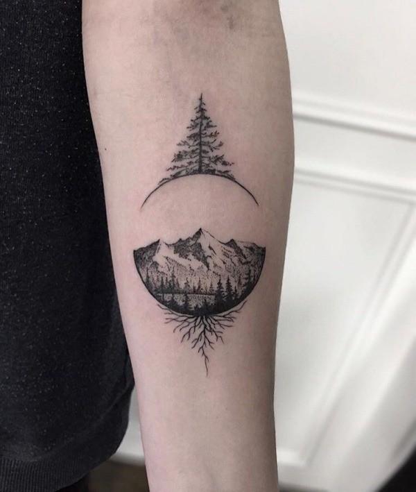 Tattoo uploaded by Aliens Tattoo  Mountain Tattoo by Nitin Devlal at  Aliens Tattoo India Visit the link given below to see more small Tattoos  here  httpswwwalienstattoocombestsmalltattooideas  Tattoodo