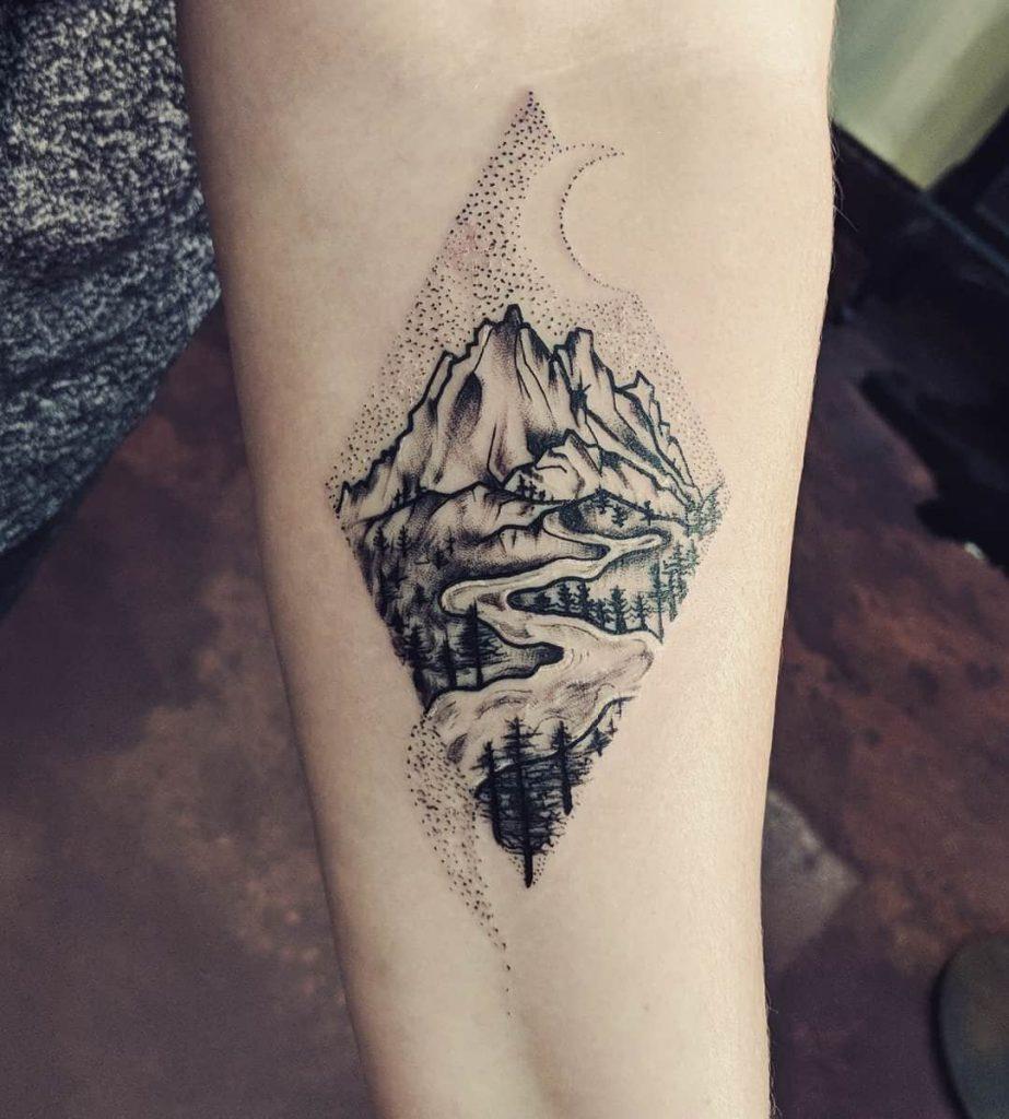 travel mountain tattoo