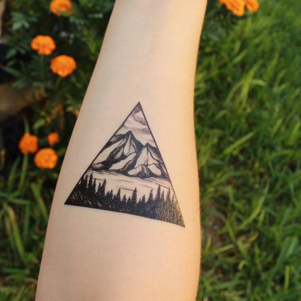 Cute minimalist mountain tattoo done by okanuckun in New York   wwwotziappcom  Hand tattoos for guys Forearm band tattoos Minimalist  tattoo