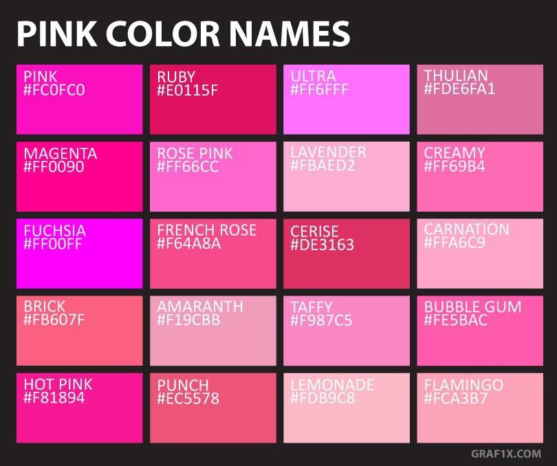 Hex Color Codes Pink