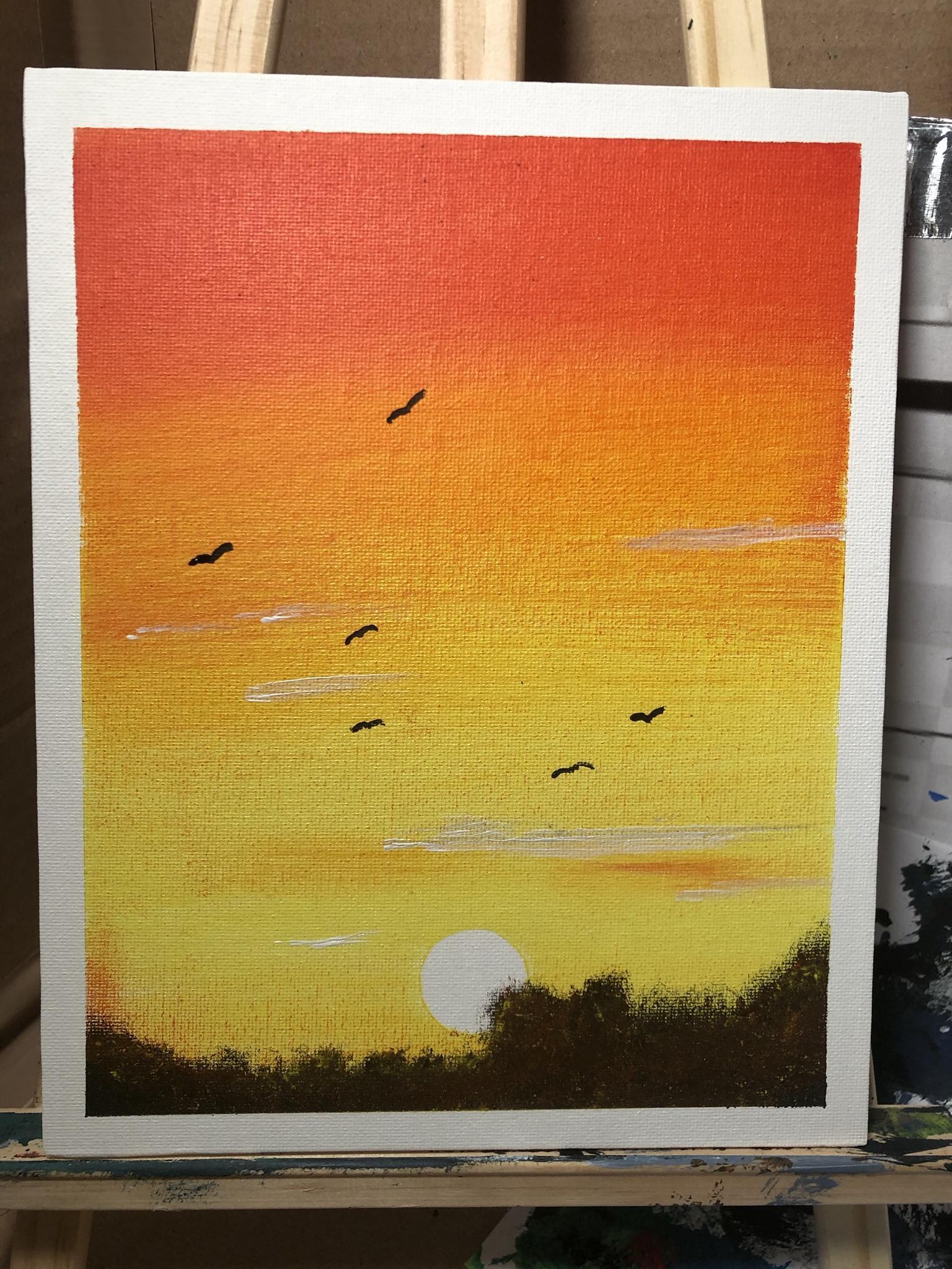 30+ How to Paint a Sunset? Easy Sunset Painting HARUNMUDAK