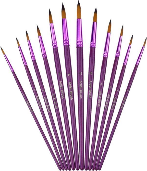 Mudder 12 Pieces Artist Paint Brushes Fine Paint Brush For Acrylic   71RQFTuLtL. AC SL1500  600x697 