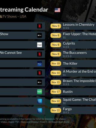 UPCOMING LEAVING November 2023 monthly 2 November 2023 Highlights: Streaming Calendar Updates